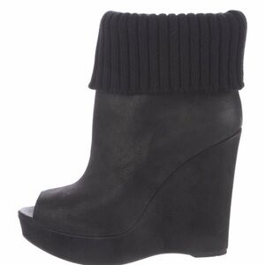 Authentic Prada Brand New in Box Black Wedge Ankle Boots Size US 12 or EU 42.